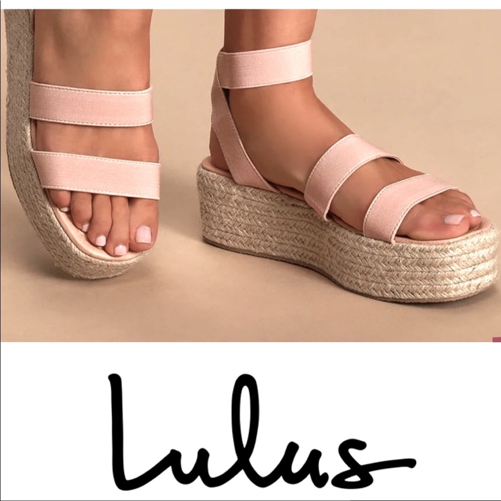 🔥HP🔥NWT LULU’S Rayney Nude Espadrille Sandals